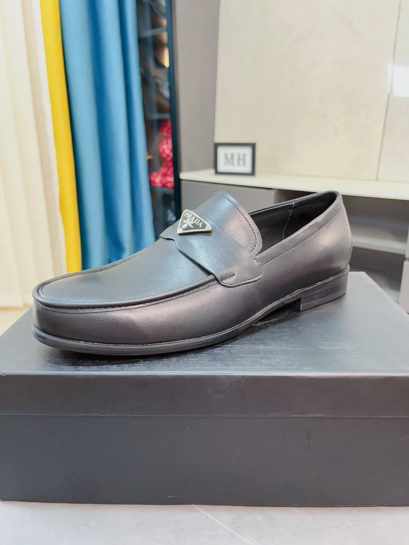 Men's shoes 💰540🌹🌹【PRADA Leather Shoes】Top purchasing agency Original imported Italian custom-made open-edge beaded cowhide leather surface, fully imported water-dyed breathable cowhide lining, original factory special molded sole super comfortable, size: 38-44
